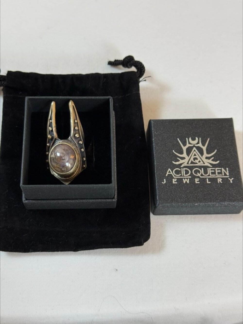 Acid Queen OOAK WarMaster Ring Ruby Sterling Silver Size 5.75 - Picture 2 of 15